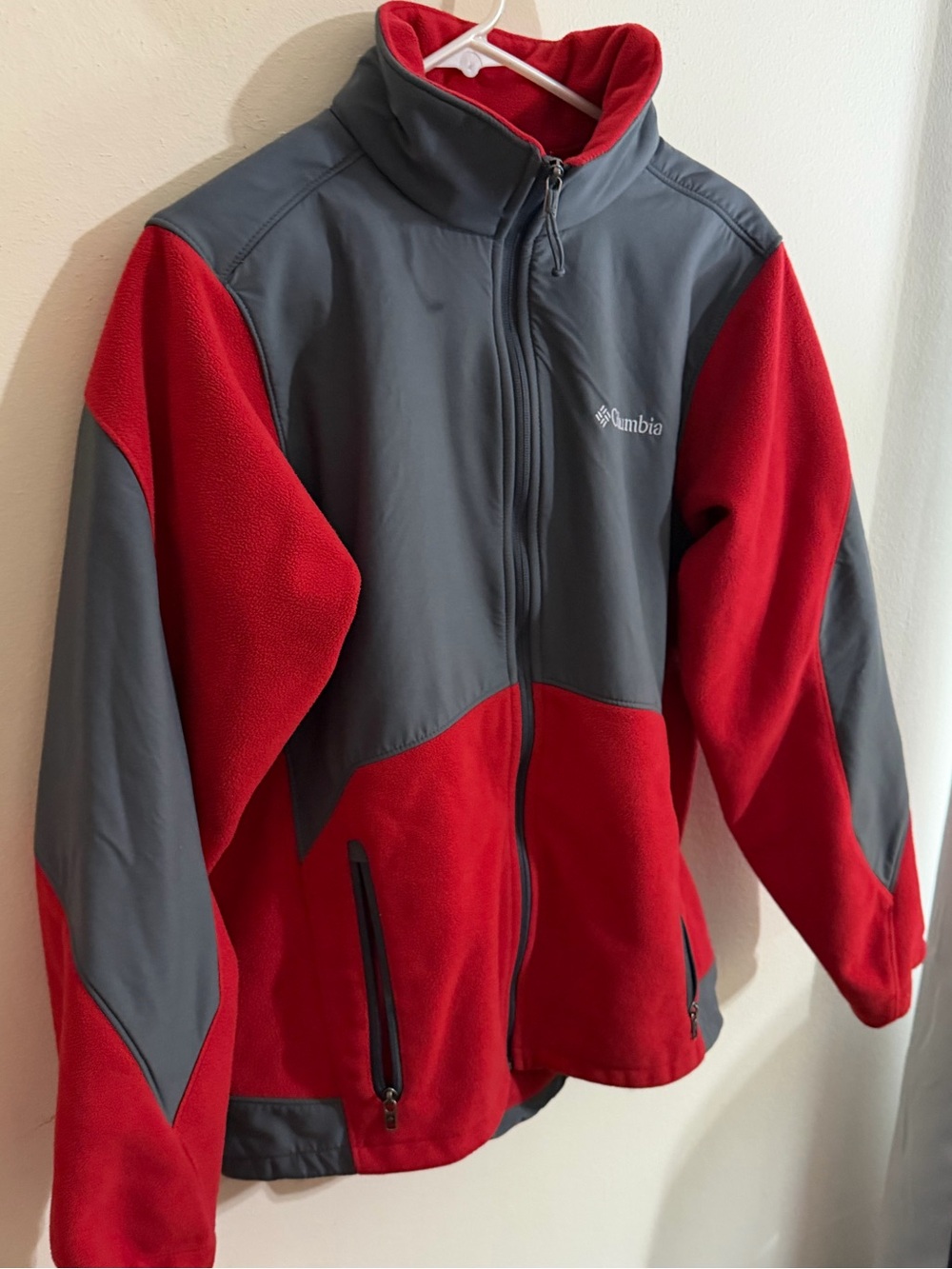 Columbia Men’s Size Medium Red Fleece Full-Zip Jacket